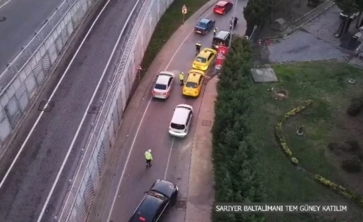 İstanbul&rsquo;da dron destekli trafik uygulaması
