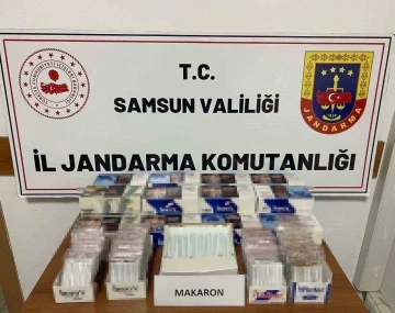 Jandarma ekiplerince bandrolsüz makaron ele geçirdi
