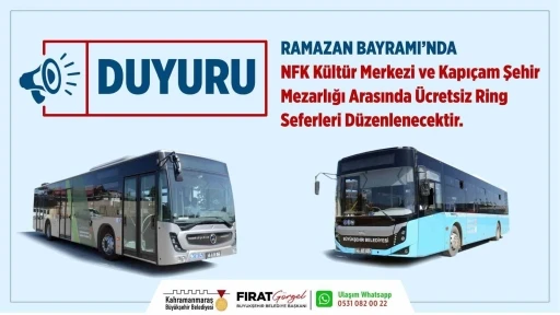 Kahramanmaraş’ta bayramda kabir ziyareti için ücretsiz toplu taşıma hizmeti
