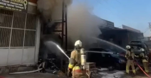 Kahramanmaraş&rsquo;ta iş yeri yangını
