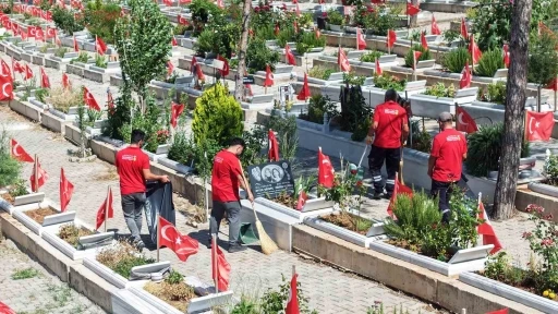 Kahramanmaraş’ta mezarlıklar bayrama hazır
