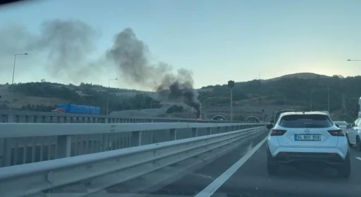 Kamyon alev topuna döndü
