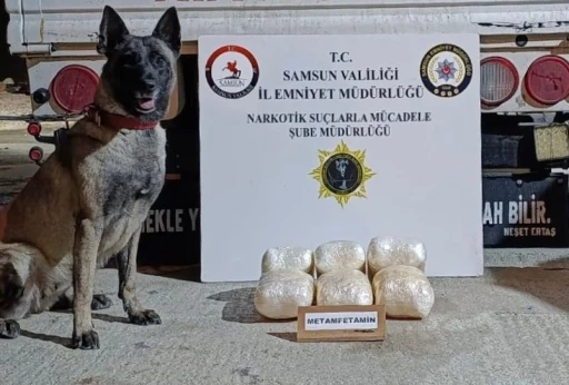 Kamyonete gizlenmiş uyuşturucuyu dedektör köpeği buldu: 4 kilo uyuşturucu ve 4 bin adet hap ele geçti