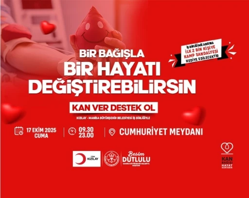 Kan bağışında bulunanlara kamp sandalyesi hediye

