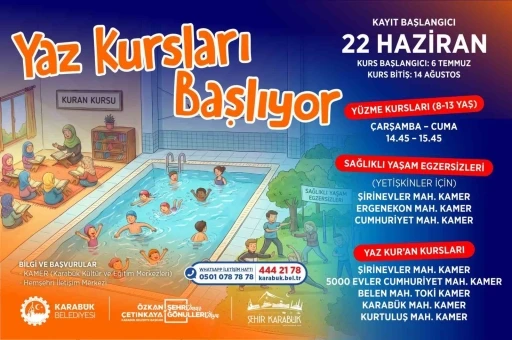 Karab&uuml;k&rsquo;te yaz kursları i&ccedil;in kayıtlar başladı
