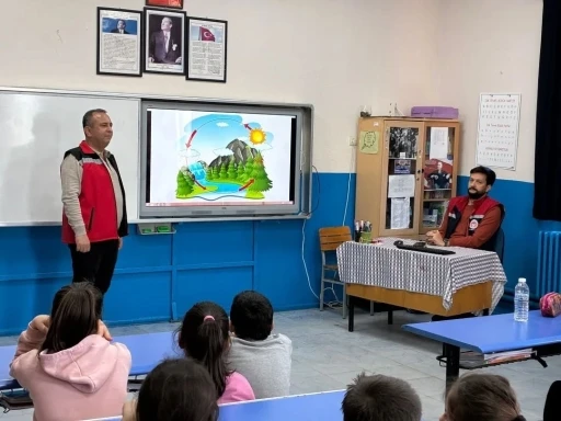 Karacasu&rsquo;da &ouml;ğrencilere su verimliliğinin &ouml;nemi anlatıldı
