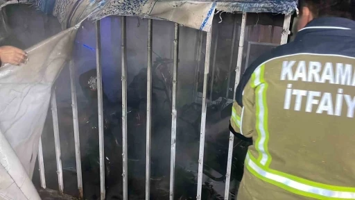 Karaman&rsquo;da şarja bırakılan elektrikli bisikletler yandı
