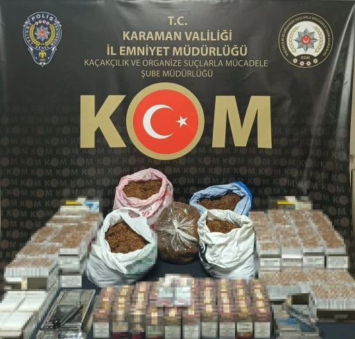 Karaman’da uyuşturucu, kaçak tütün ve ruhsatsız silahlar ele geçirildi
