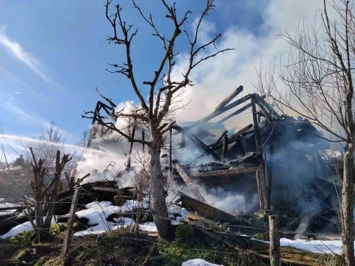 Kastamonu&rsquo;da 2 katlı ev alevlere teslim oldu
