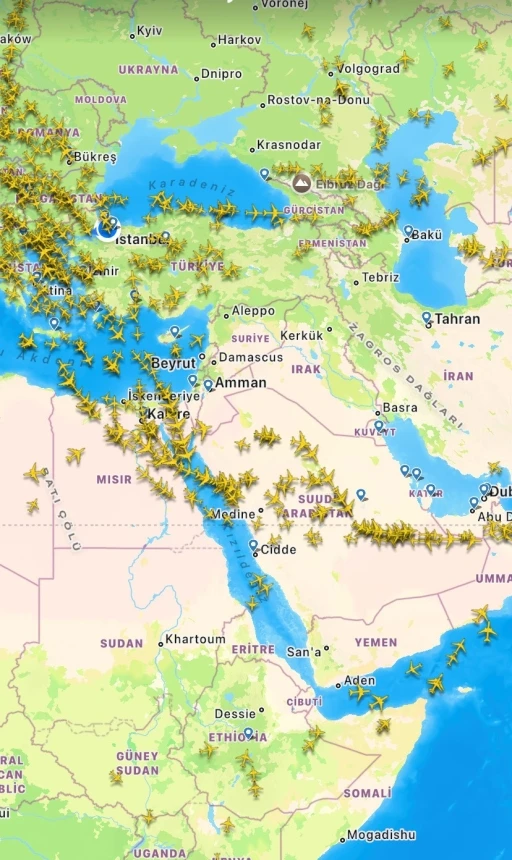 Katar hava sahasının kapanmasıyla uçaklar Türkiye’ye yönlendirildi
