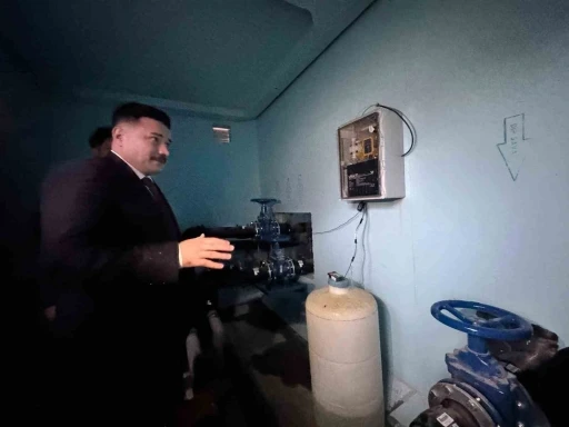 Kaymakam Acar yapımı biten su deposunda incelemelerde bulundu
