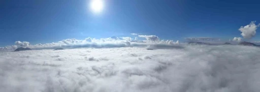 Kayseri’de sis bulutlarının üzerinden görüntüler hayran bıraktı
