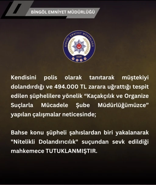 Kendini polis olarak tanıtan dolandırıcı tutuklandı
