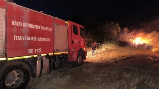 Kırıkhan&rsquo;da otluk alandan alevler y&uuml;kseldi
