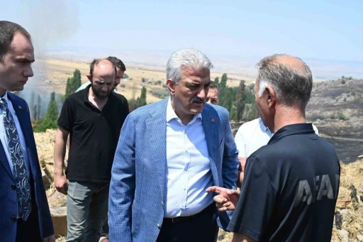 Kırıkkale Valisi Makas yangın bölgesinde incelemelerde bulundu
