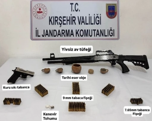 Kırşehir&rsquo;de ka&ccedil;ak&ccedil;ılık operasyonu: silah, m&uuml;himmat ve tarihi eser ele ge&ccedil;irildi
