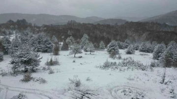 Kocaeli’nin dağlarına lapa lapa kar yağıyor
