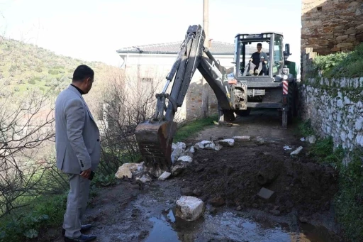 Ko&ccedil;arlı&rsquo;da yağmur sonrası hasar tespiti i&ccedil;in ekipler sahaya indi
