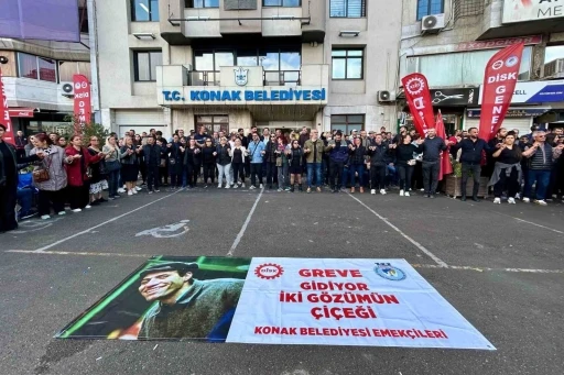 Konak Belediyesinde anlaşma sağlanamadı, işçiler tam gün iş bıraktı
