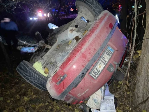 Kontrolden &ccedil;ıkan otomobil kayısı bah&ccedil;esine u&ccedil;tu: 1 yaralı
