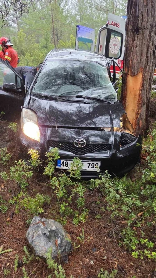 KONTROLDEN &Ccedil;IKAN OTOMOBİL ORMANLIK ALANA U&Ccedil;TU