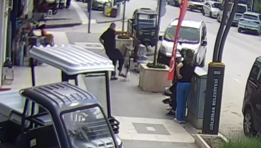 K&ouml;peğine saldıran kediye tekme attı, o anlar kameraya yansıdı
