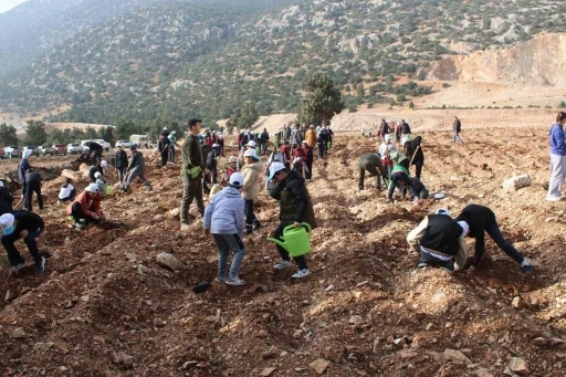 Korkuteli&rsquo;nde 3 bin fidan toprakla buluştu
