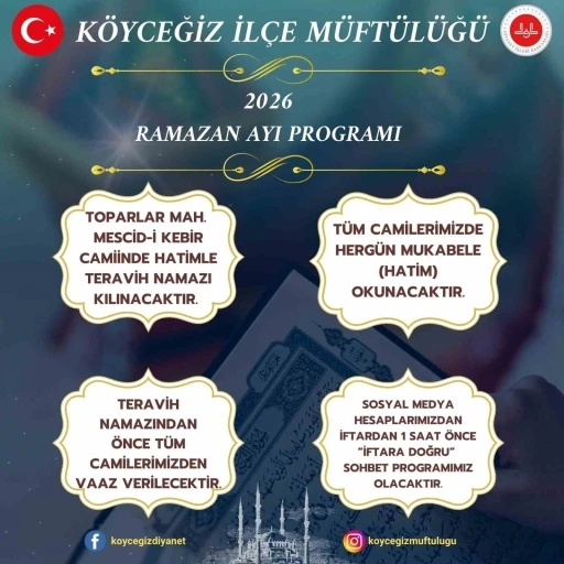 K&Ouml;YCEĞİZ&rsquo;DE RAMAZAN AYINA UYGUN PROGRAMLAR D&Uuml;ZENLENECEK