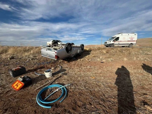 Kulu&rsquo;da belediye aracı takla attı, 3 personel yaralandı
