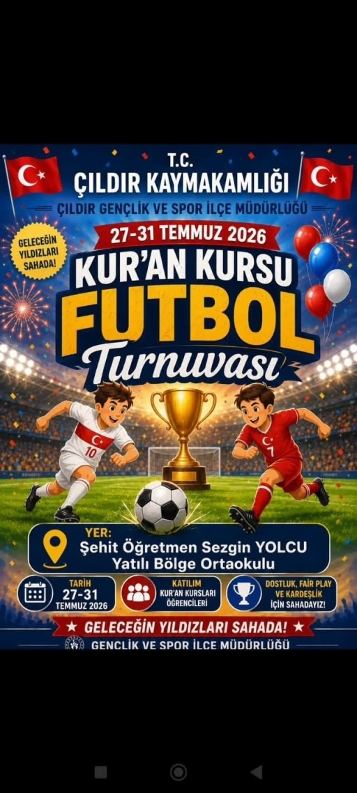 Kur&rsquo;an kursları arası Futbol turnuvası d&uuml;zenleniyor
