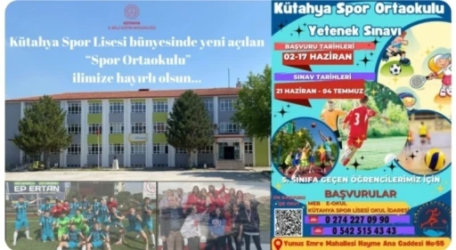 Kütahya’ya da spor ortaokulu açılıyor
