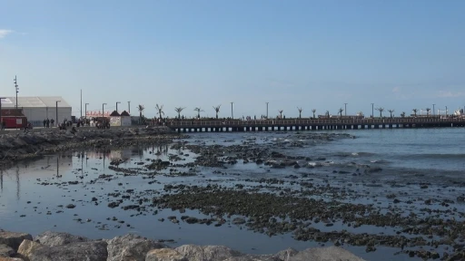 Kuvvetli fırtına sonrası İskenderun K&ouml;rfezi&rsquo;nde deniz suyu &ccedil;ekildi
