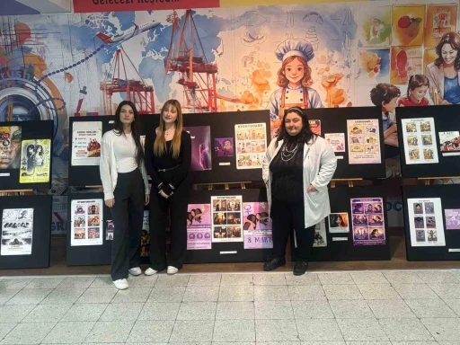 Liseli &ouml;ğrencilerden 8 Mart&rsquo;a anlamlı sergi
