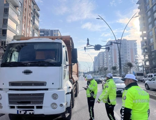 Malatya&rsquo;da beton mikserleri ve hafriyat kamyonlarına dron destekli denetim
