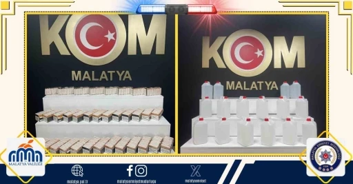 Malatya’da kaçak makaron ve etil alkol ele geçirildi
