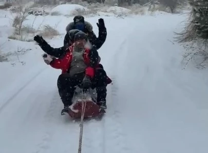 Malatya&rsquo;da trakt&ouml;r arkasında karda &rsquo;s&ouml;rf&rsquo;
