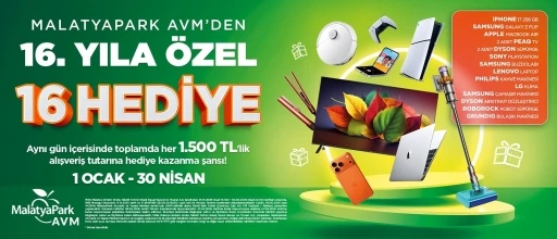 MalatyaPark AVM&rsquo;den 16. Yıla &ouml;zel b&uuml;y&uuml;k &ccedil;ekiliş kampanyası
