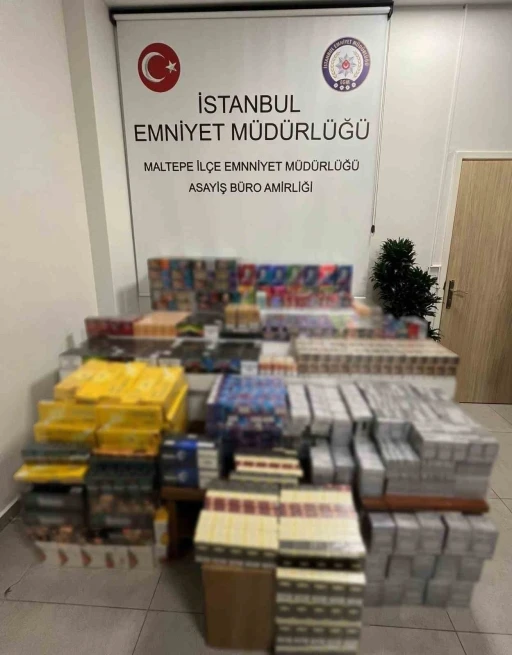 Maltepe&rsquo;de ka&ccedil;ak&ccedil;ılık operasyonu: Bin 201 elektronik sigara, 4 bin 80 sigara ve 365 puro ele ge&ccedil;irildi
