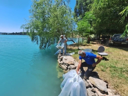 Manavgat&rsquo;ta 400 bin balık yavrusu baraj g&ouml;l&uuml;nde bırakıldı
