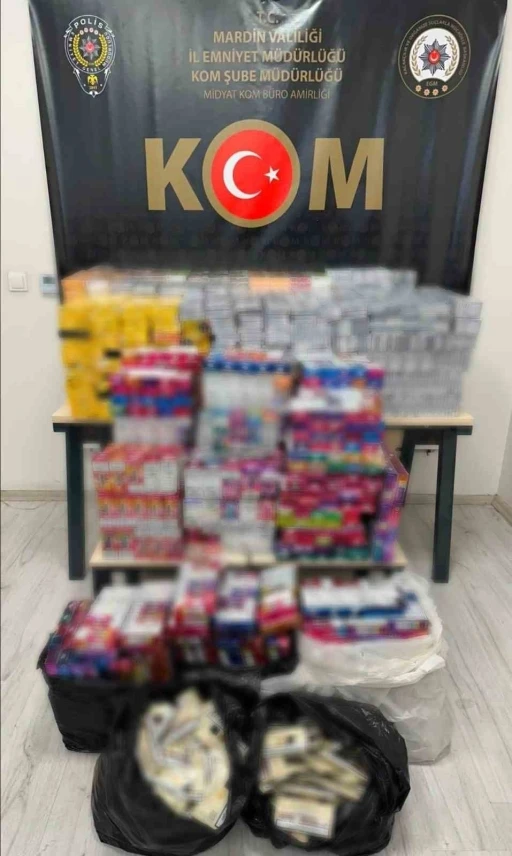 Mardin&rsquo;de &ccedil;ok sayıda ka&ccedil;ak t&uuml;t&uuml;n mamul&uuml; ele ge&ccedil;irildi

