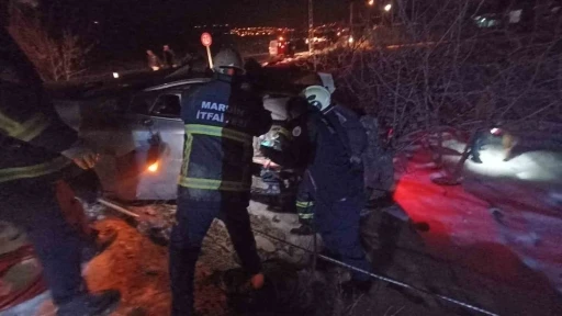 Mardin&rsquo;de otomobil elektrik direğine &ccedil;arptı: 1 yaralı
