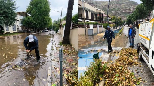 MARMARİS BELEDİYESİ EKİPLERİNİN YAĞMUR MESAİSİ