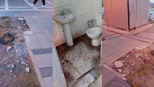 MARMARİS PLAJINDAKİ BAKIMSIZ TUVALETLER TEPKİ ÇEKTİ