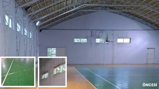 MARMARİS ORTAOKULU’NUN SPOR SALONU YENİLENDİ