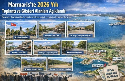 Marmaris&rsquo;te 2026 Yılı Toplantı ve G&ouml;steri Y&uuml;r&uuml;y&uuml;ş&uuml; Alanları A&ccedil;ıklandı