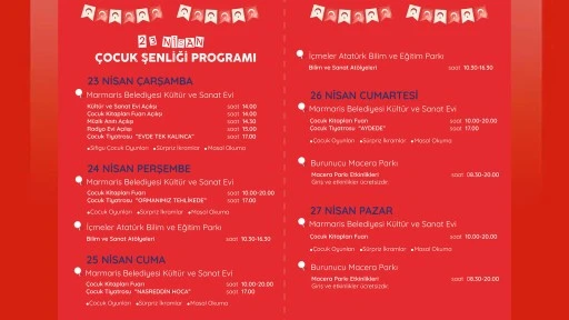 MARMARİS’TE 23 NİSAN DOLU DOLU KUTLANACAK