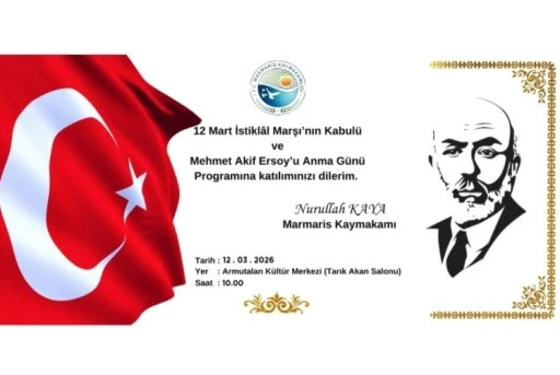 Marmaris'te İstiklal Marşı'nın Kabul&uuml; T&ouml;renle Kutlanacak