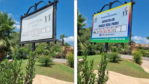 Marmaris'te Park Tabelaları ve Oyuncakları Yenileniyor