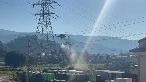 Marmaris&rsquo;te Y&uuml;ksek Gerilim Hatlarına Helikopterli Bakım