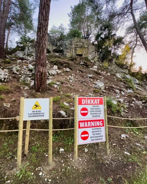 Marmaris Ticaret Odası&rsquo;ndan 2 bin yıllık kaya mezarlarına kameralı koruma desteği
